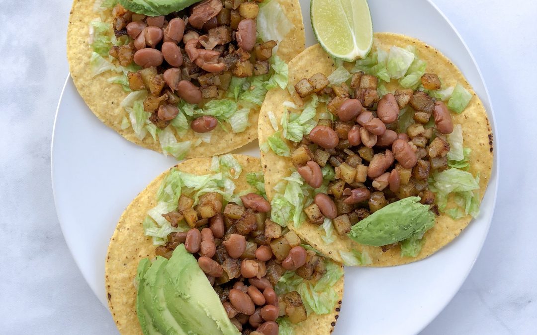 PINTO BEAN AND POTATO TOSTADAS