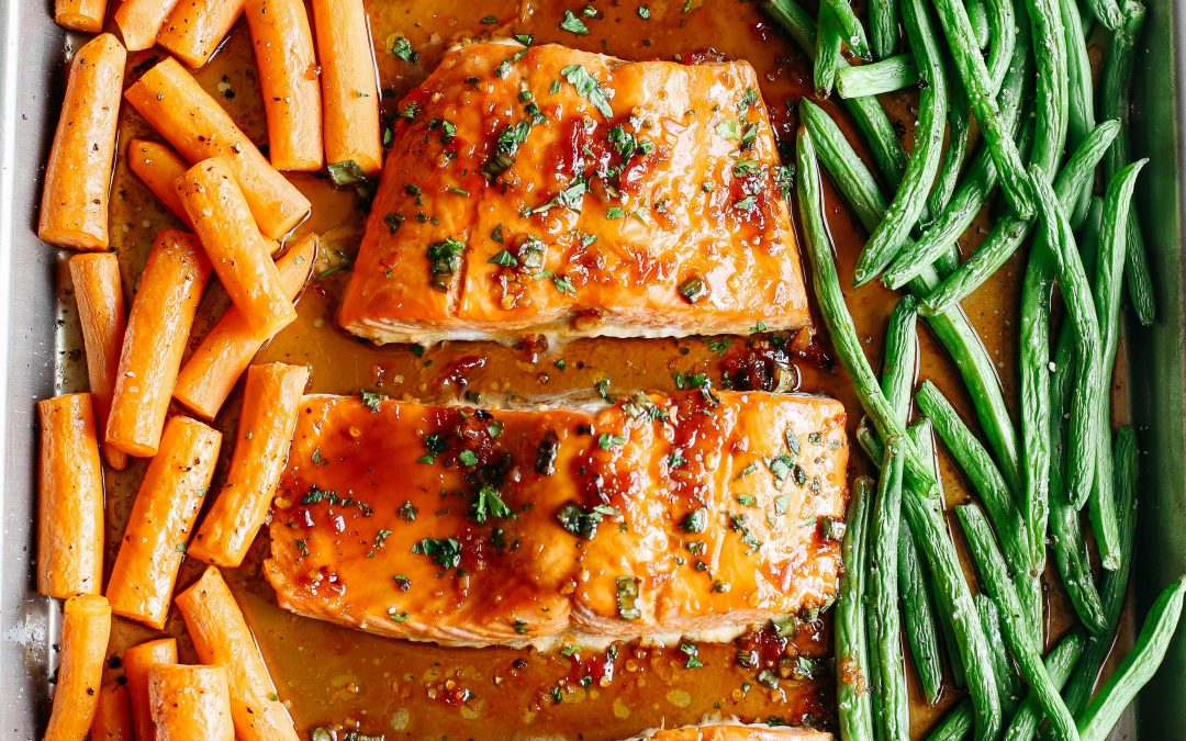 Sheet Pan Ginger Soy Glazed Salmon